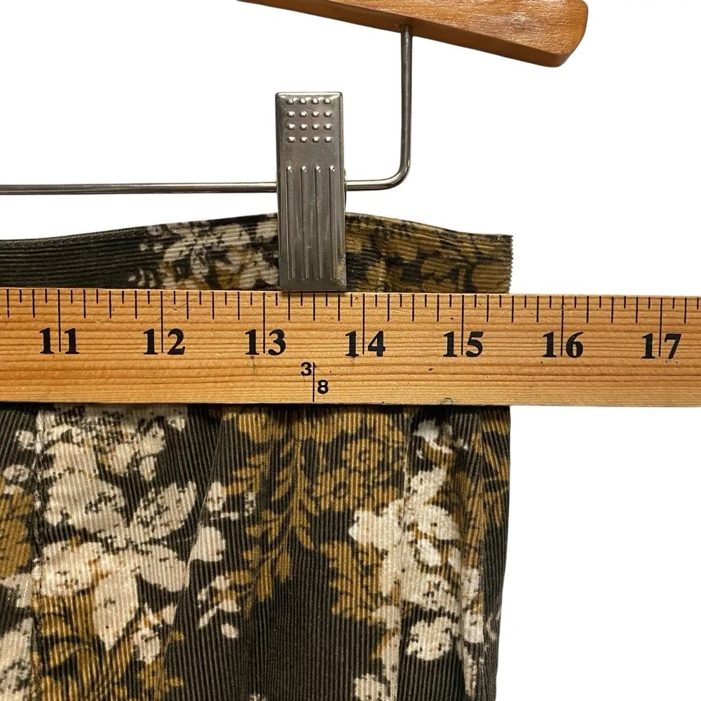 Corduroy Women Skirt Sz 10 Multicolor Floral A-line Modest Midi Church Grandma - Image 5