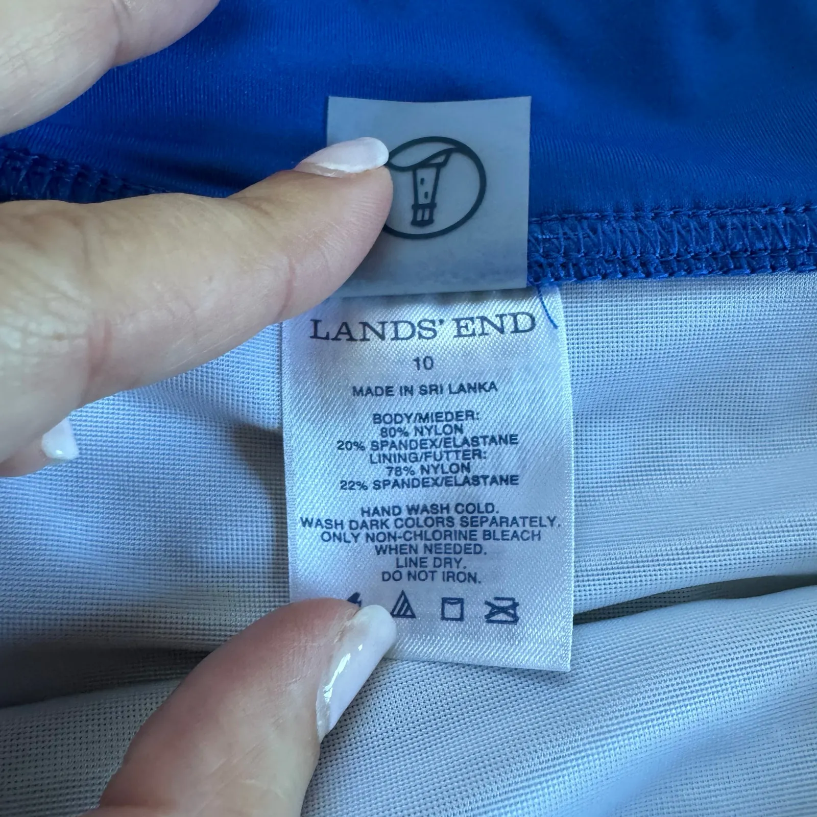 Lands End Womens Solid Royal Blue Swim Skirt Attached Brief Suit Bottom Size 10 - Image 5