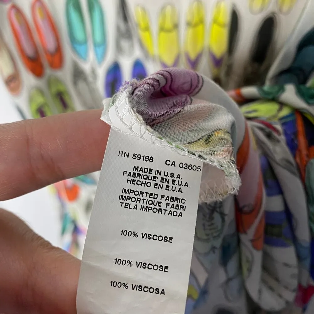 Karen Kane Shoe Novelty Handkerchief Scoop Neck Sleeveless Tank Top XS White - Image 7