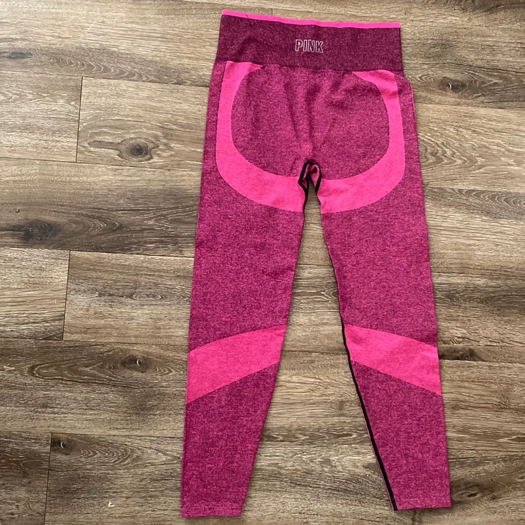 PINK Victoria’s Secret Hot Pink High Waisted Seamless Leggings Size M - Image 4