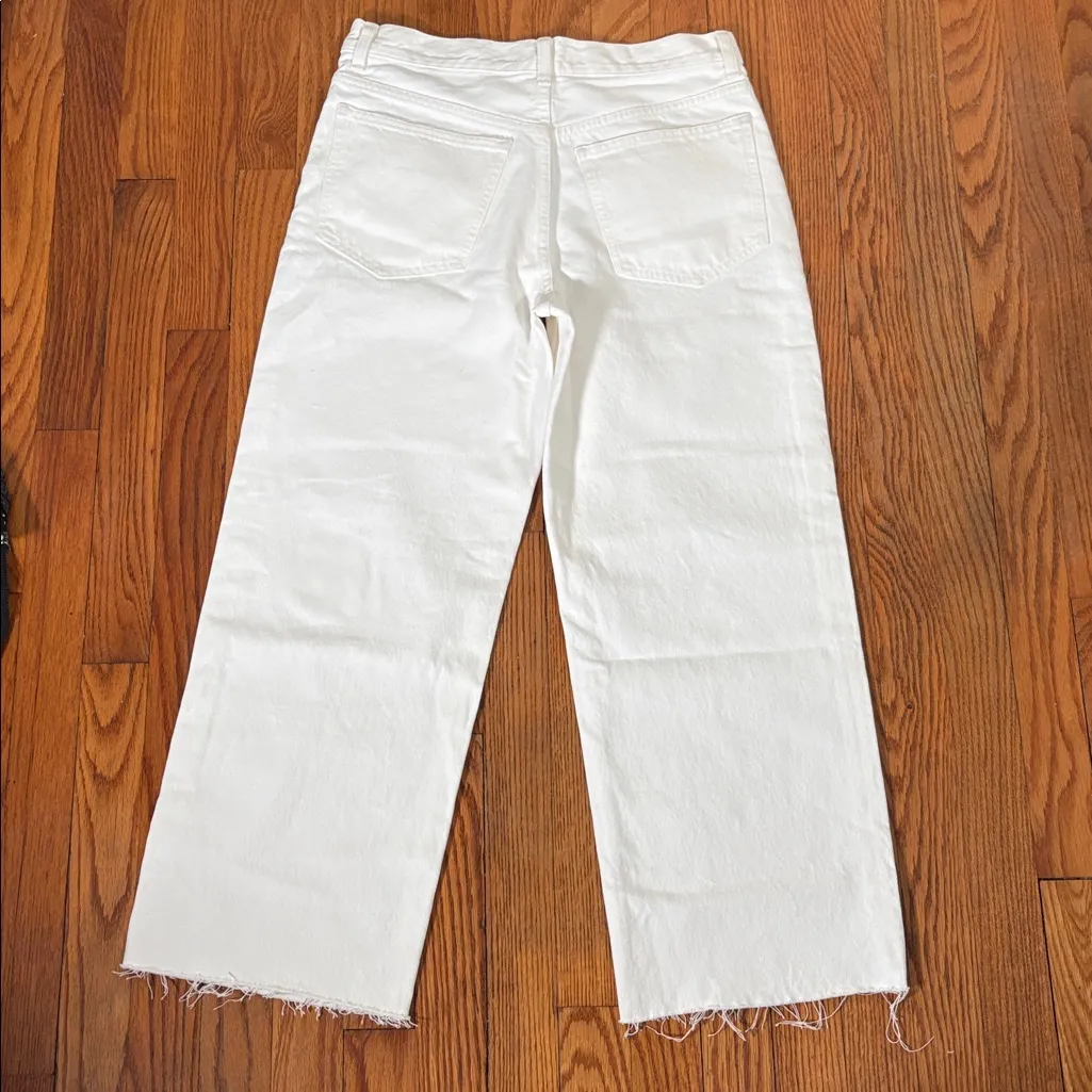 Madewell Low-Slung Baggy‎ Crop Pure White size 25 NWT - Image 4