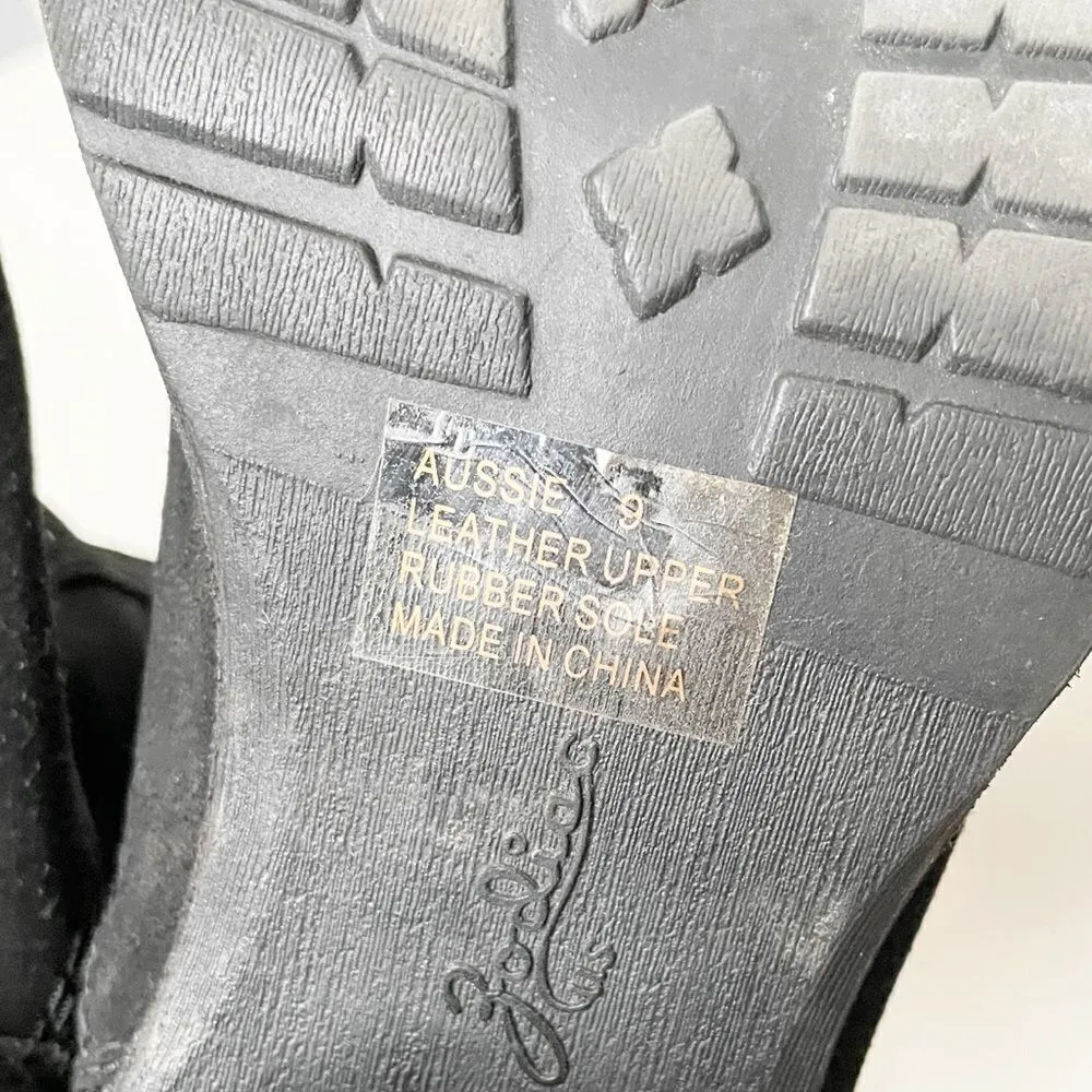 Zodiac Aussie Over the Knee Boots Black Sueded Buckle Heel Round Toe Size 9 - Image 8