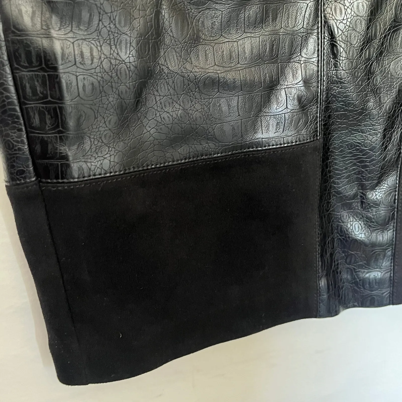 Marc New York Faux Leather Suede Maxi Pencil Skirt Sz XS Goth Y2k Street Rocker - Image 4