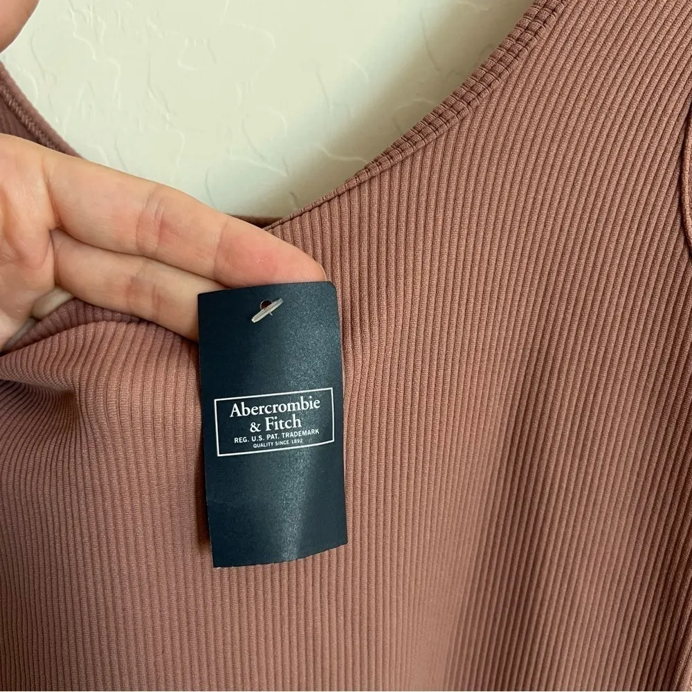 Abercrombie & Fitch Dusty Pink Skinny Rib Body Con Form Fit Tank Dress - Image 5