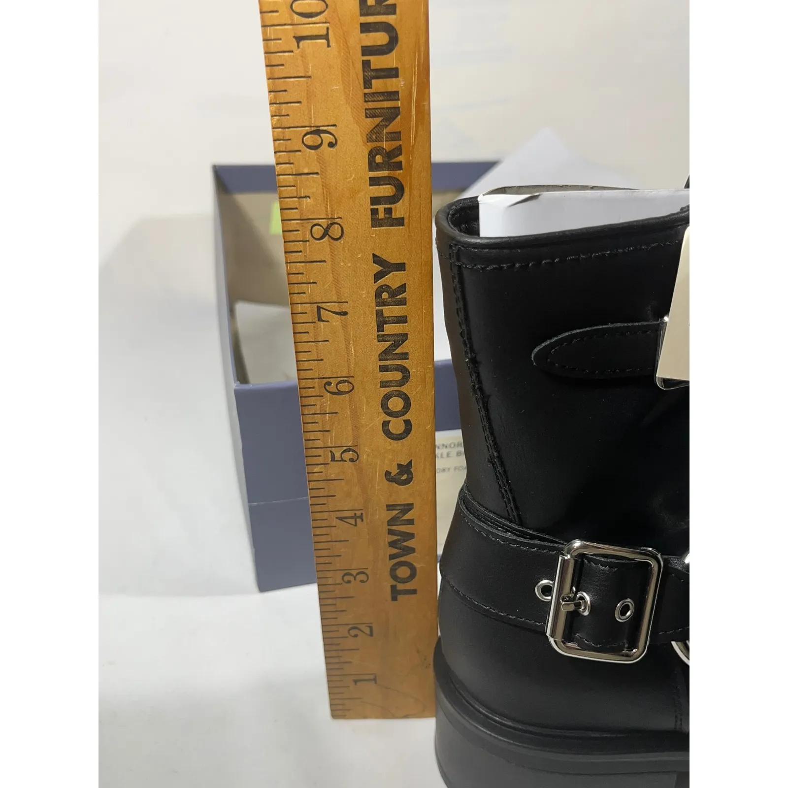 Universal Thread Conner  Faux Leather Buckle Moto Boots Memory Foam Black Sz 9 - Image 9