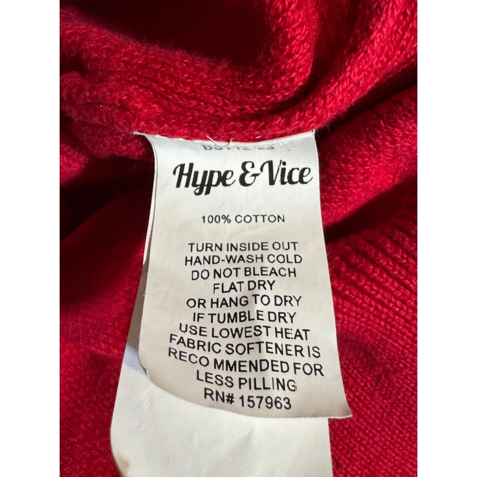 Hype & Vice Small Miami Red White Knit Cropped Crewneck Cotton Sweater - Image 6