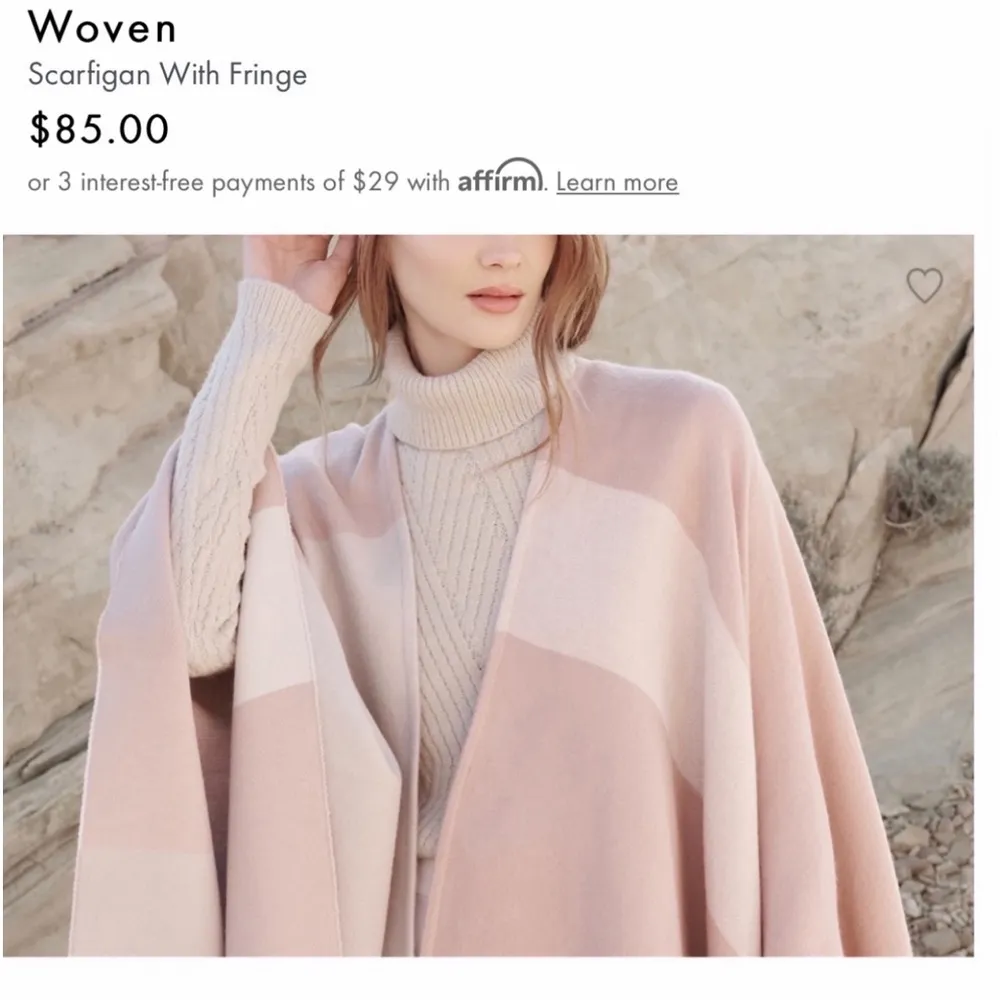 Slow & Kyo New Women’s One Size Color Block Pink Tan Fringe Poncho Shawl Boho - Image 8