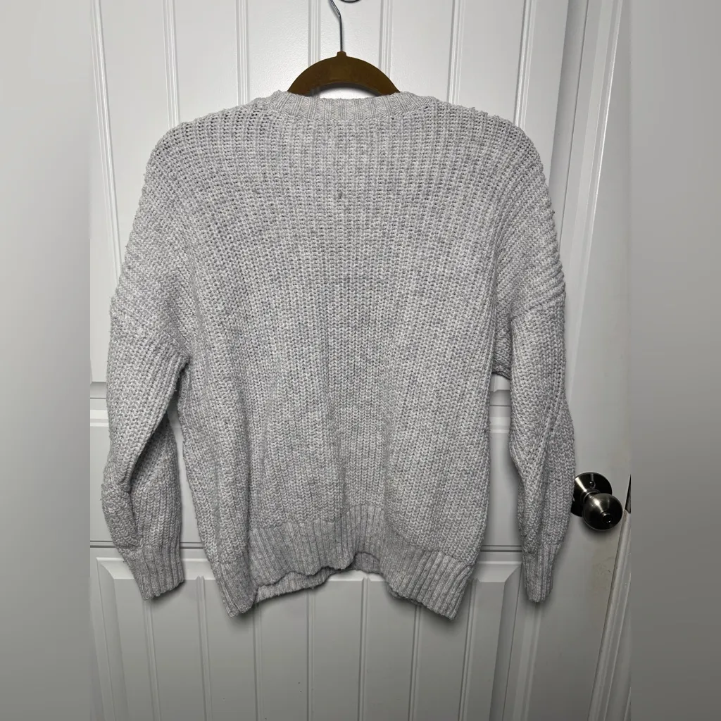 Hollister Light Gray Cable-knit Crewneck Sweater - Image 6
