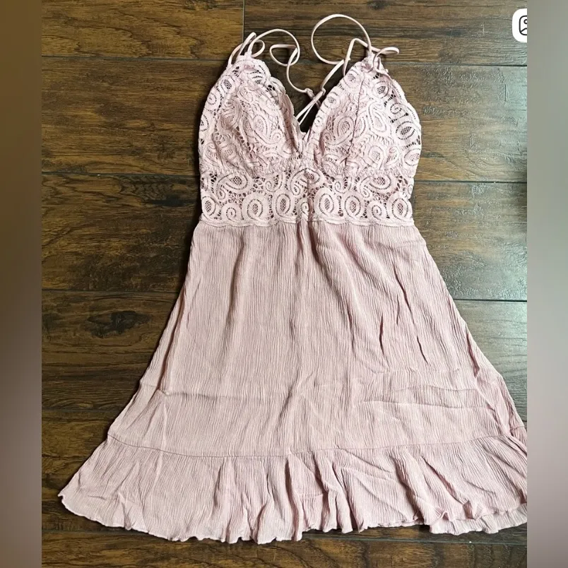 Victoria Secret Pink Blush Crochet Lace Dress - Image 3