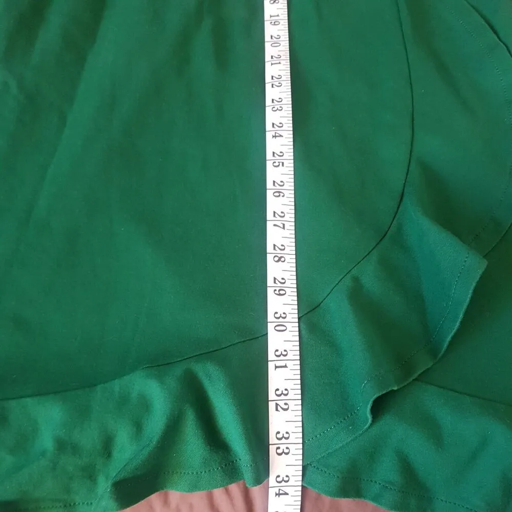 J. Jill Ponte Womens Dress Size Small Green Knit Ruffle Office Work Wear Career - Image 11