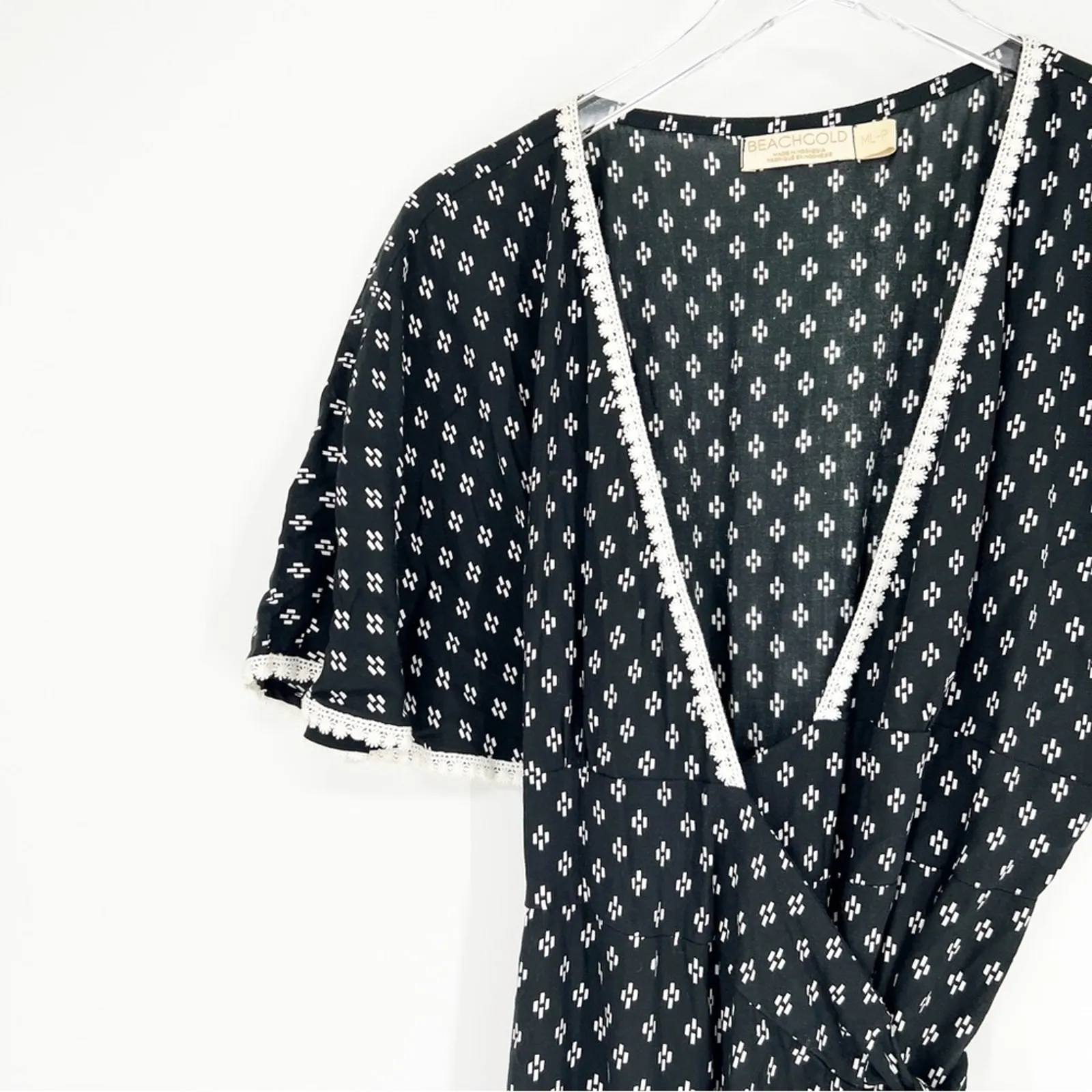 Anthropologie‎ BEACHGOLD Luna Printed Wrap Midi Dress M/L-P - Image 6