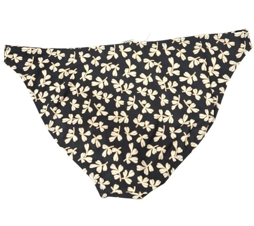 Tory Burch Black little leaves mid rise swim bottom size XL - Image 3