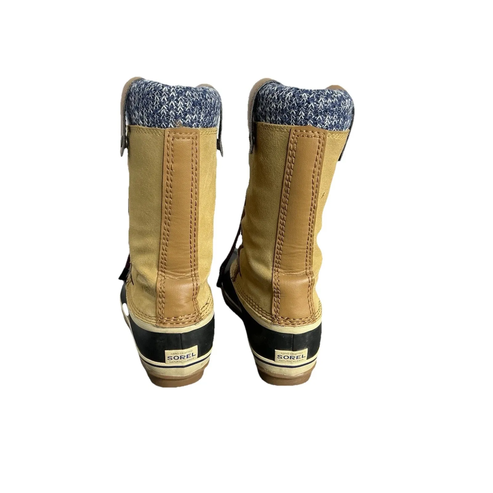 Sorel Waterproof Winter Snow Boots‎ US 5 UK 3 EU 36 Tan Rubber Suede Knit Top - Image 5