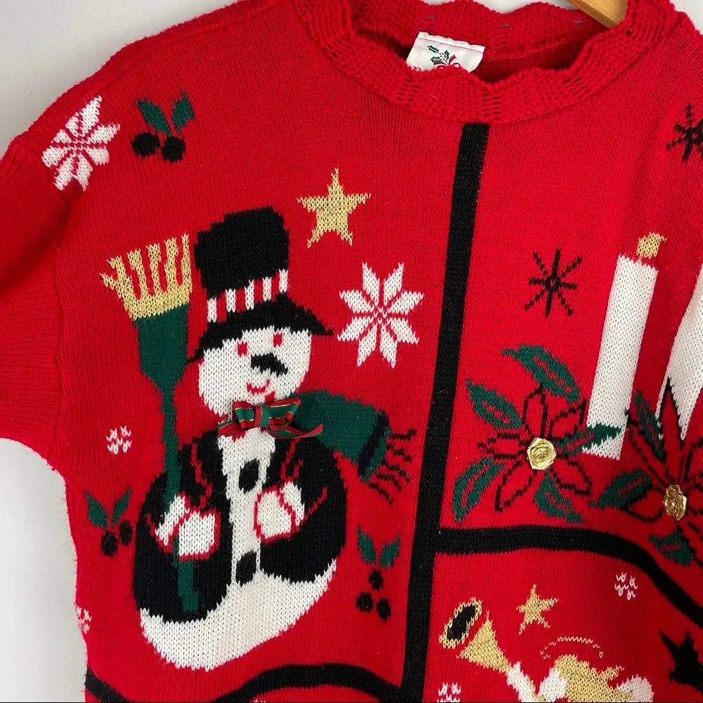 Vintage NutCracker Graphic Christmas Tunic Sweater Red Size undefined - Image 4