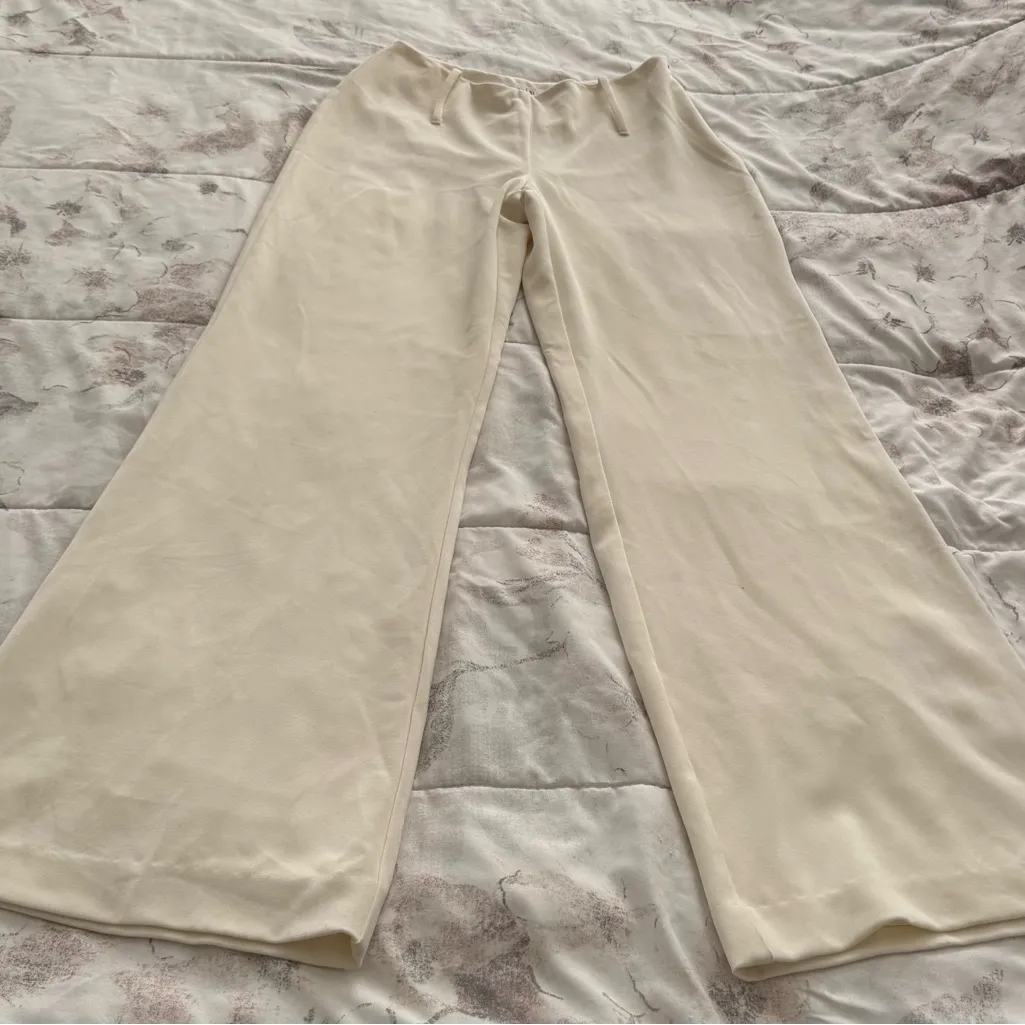 White House Black Market white wide leg lined Trousers size 2 Made in USA preppy - Image 6