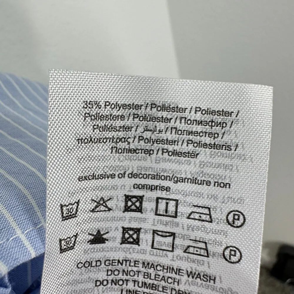 ONLY Women's Size‎ 8 Fit & Flare Blue Striped Shirt Dress Casual Summer Preppy - Image 4