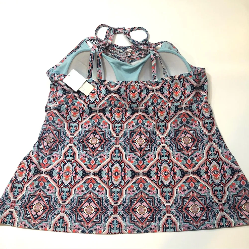 RAISINS CURVE BOA halter TANKINI swim top 24W - Image 5