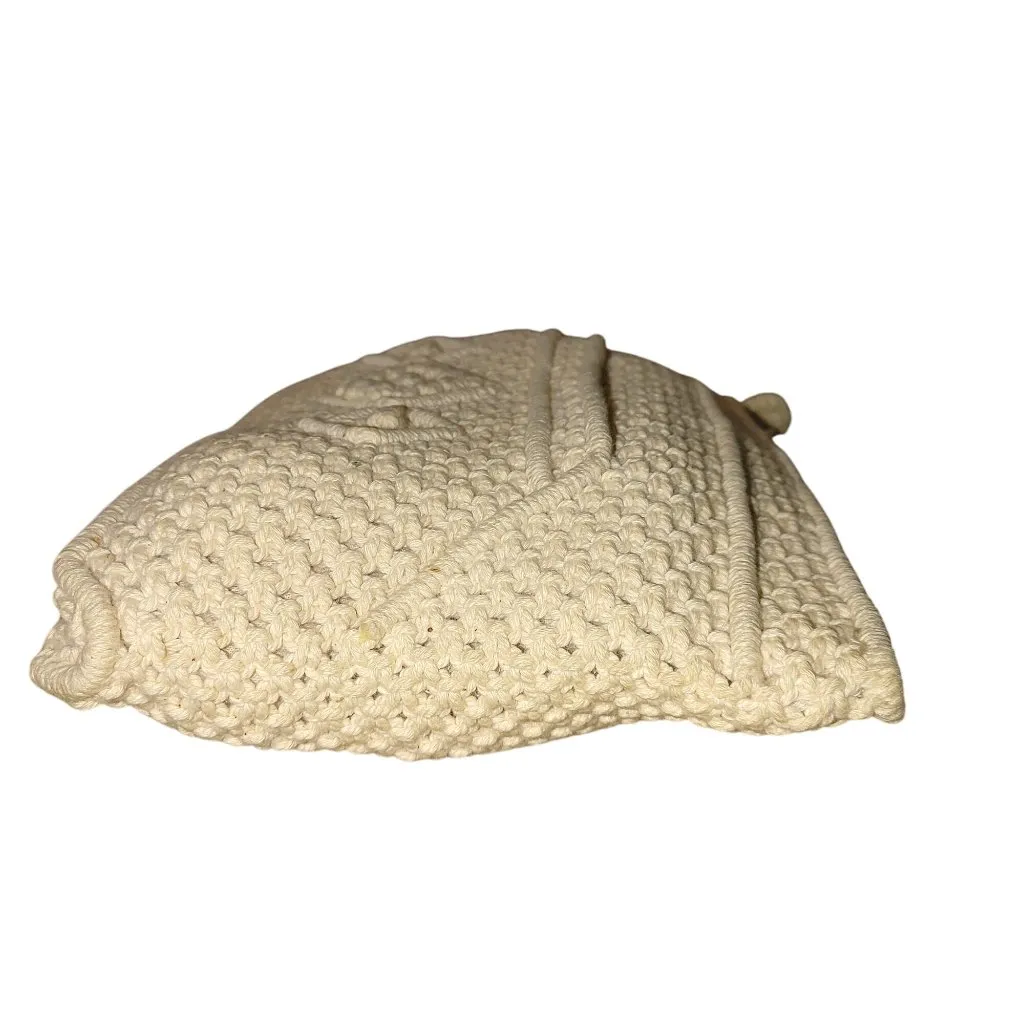 Macrame Crochet Woven Bag Purse Clutch Wristlet Handbag Vintage Bohemian Hippie - Image 9