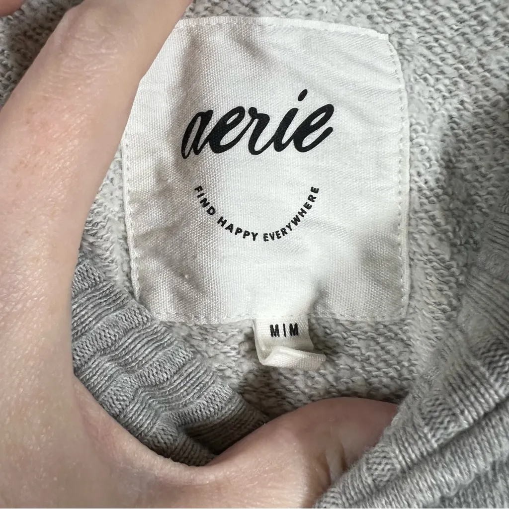 Aerie Grey Down‎ To Earth Oversized Sweatshirt - Image 3