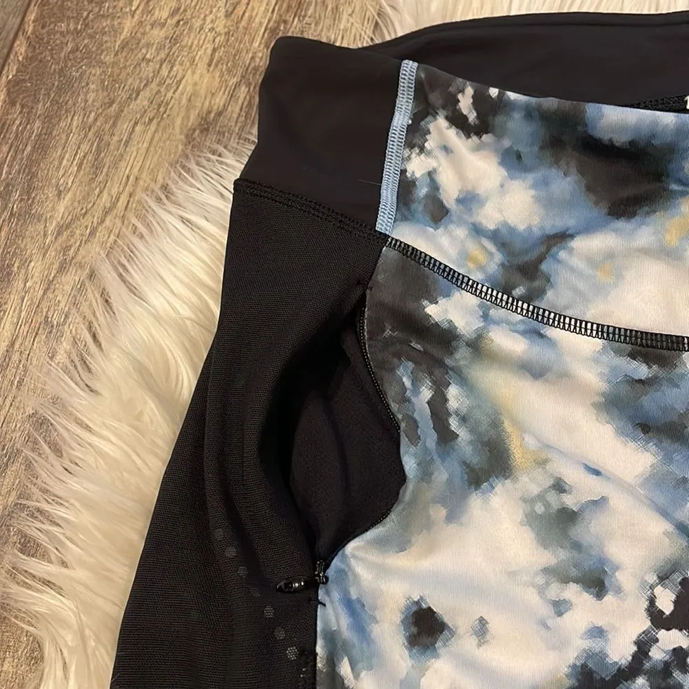 Lululemon Stop At Nothing Crop Black / Mini Blooming Pixie Aquamarine Multi - Image 5