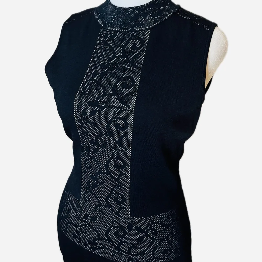 Marc New York Andrew Marc Black Knit Sleeveless Sheath Dress -  Small - Image 4