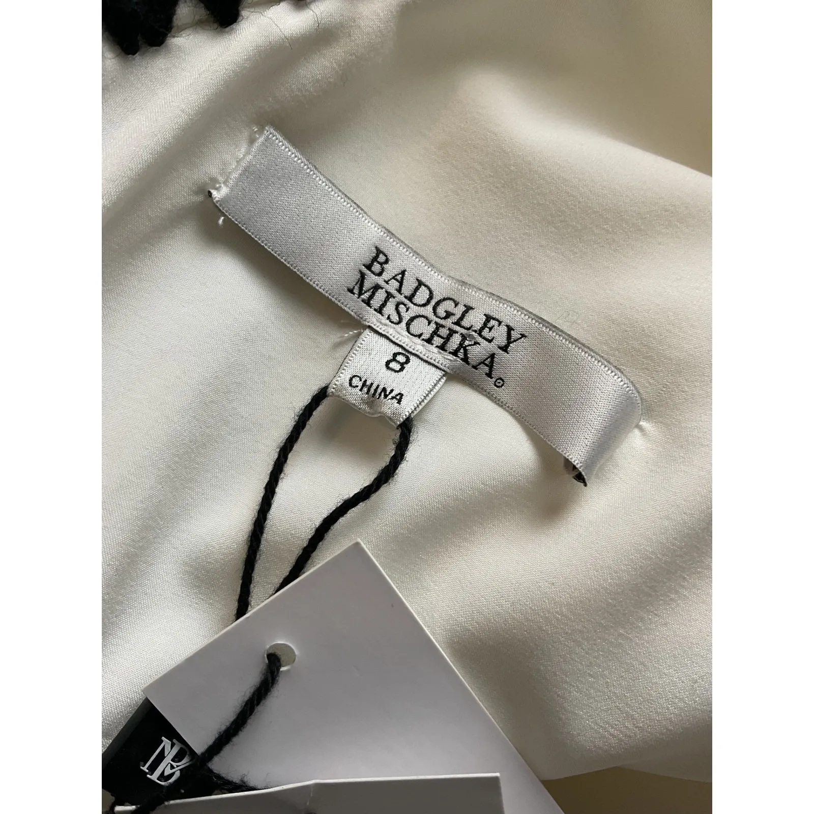 Badgley Mischka High-Low AsymmetricalGown with embroidered Trimming Scuba 8 - Image 13