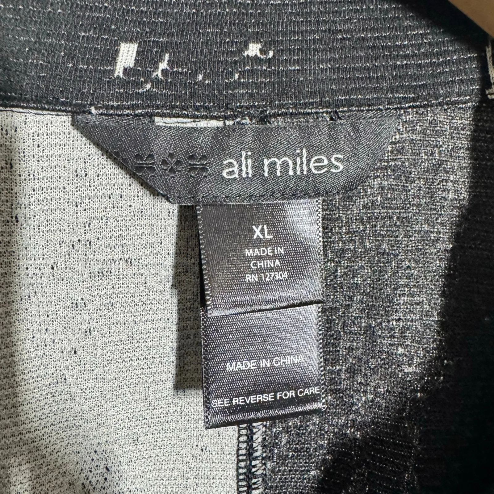 Ali Miles Womens Sweater Cardigan XL White Black Button Front Long Bell Sleeve - Image 5