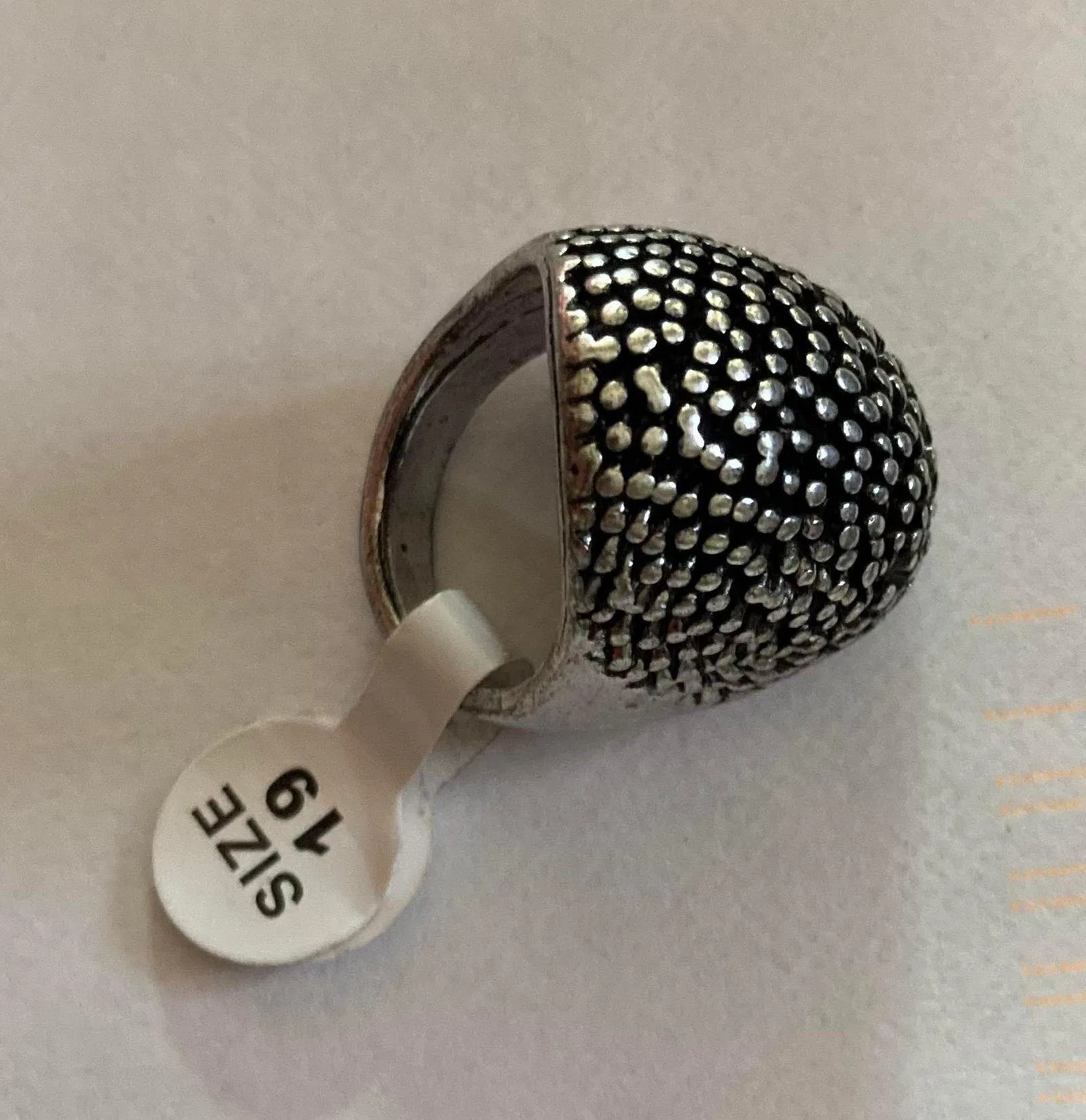 DOTTED ROUND SIGNET RING woman ring size 8 Silver - Image 4