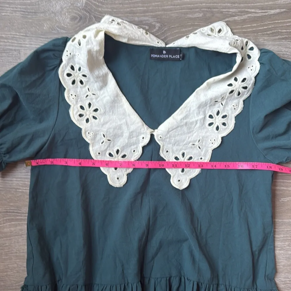 Tuckernuck Pomander Place peacock green knit dress XS - Image 9