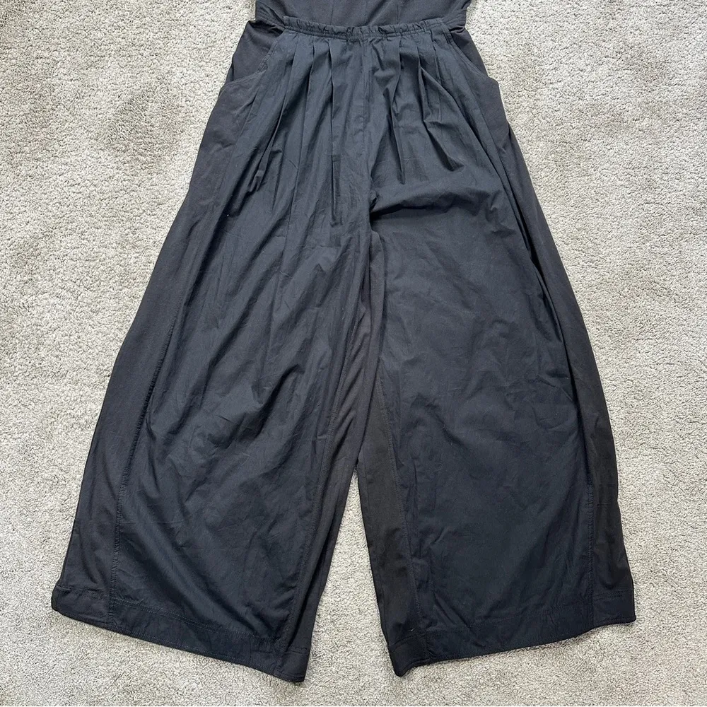 By Anthropologie Women’s High Tide Wide-Leg Jumpsuit V-Neck Sleeveless Black M - Image 6