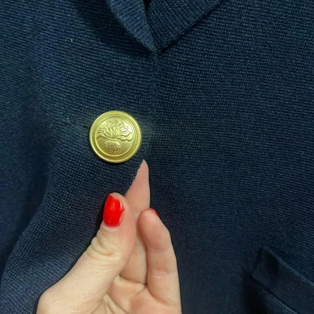 J.Crew Button & Pocket Cardigan | Medium Navy & Gold - Image 4