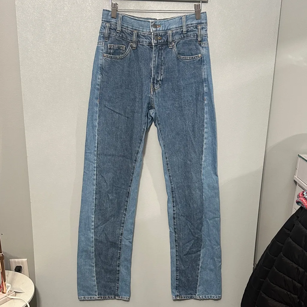 ZARA Two-Tone Straight Leg Jeans‎ - Image 2
