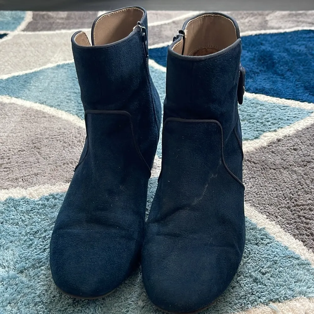 White Mountain  Blue Ankle Boots - Image 3