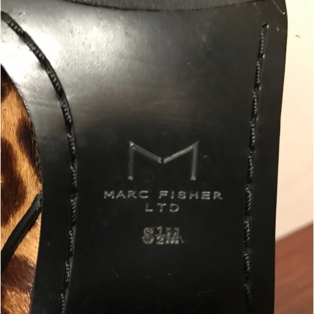 Marc Fisher Yalely Leopard Cow Hair Fur Leather Ankle Boots Booties Size 8.5 - Image 11