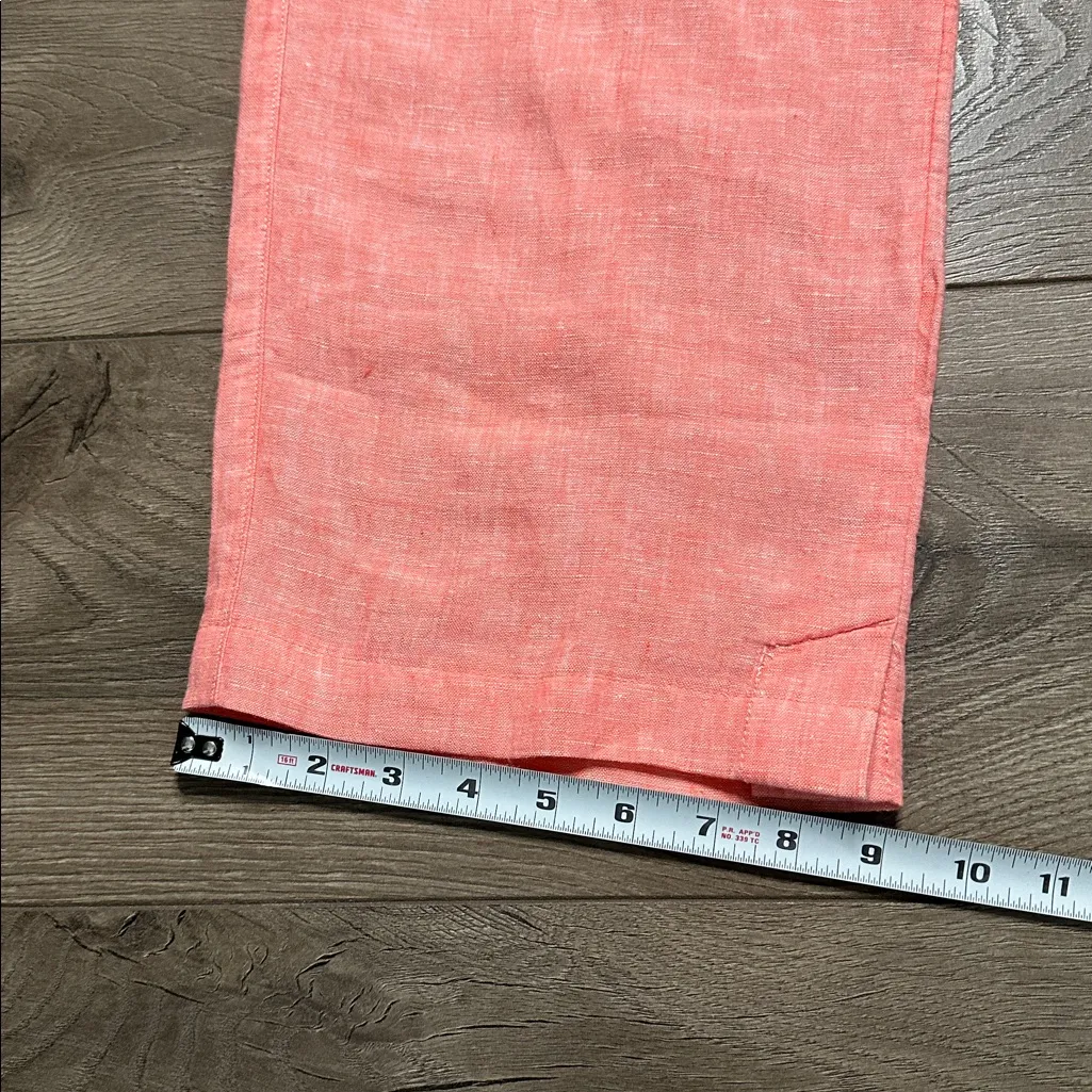 Athleta Retreat Linen High Rise Wide Leg‎ Pant Sunset Glow Orange Size 0 - Image 12