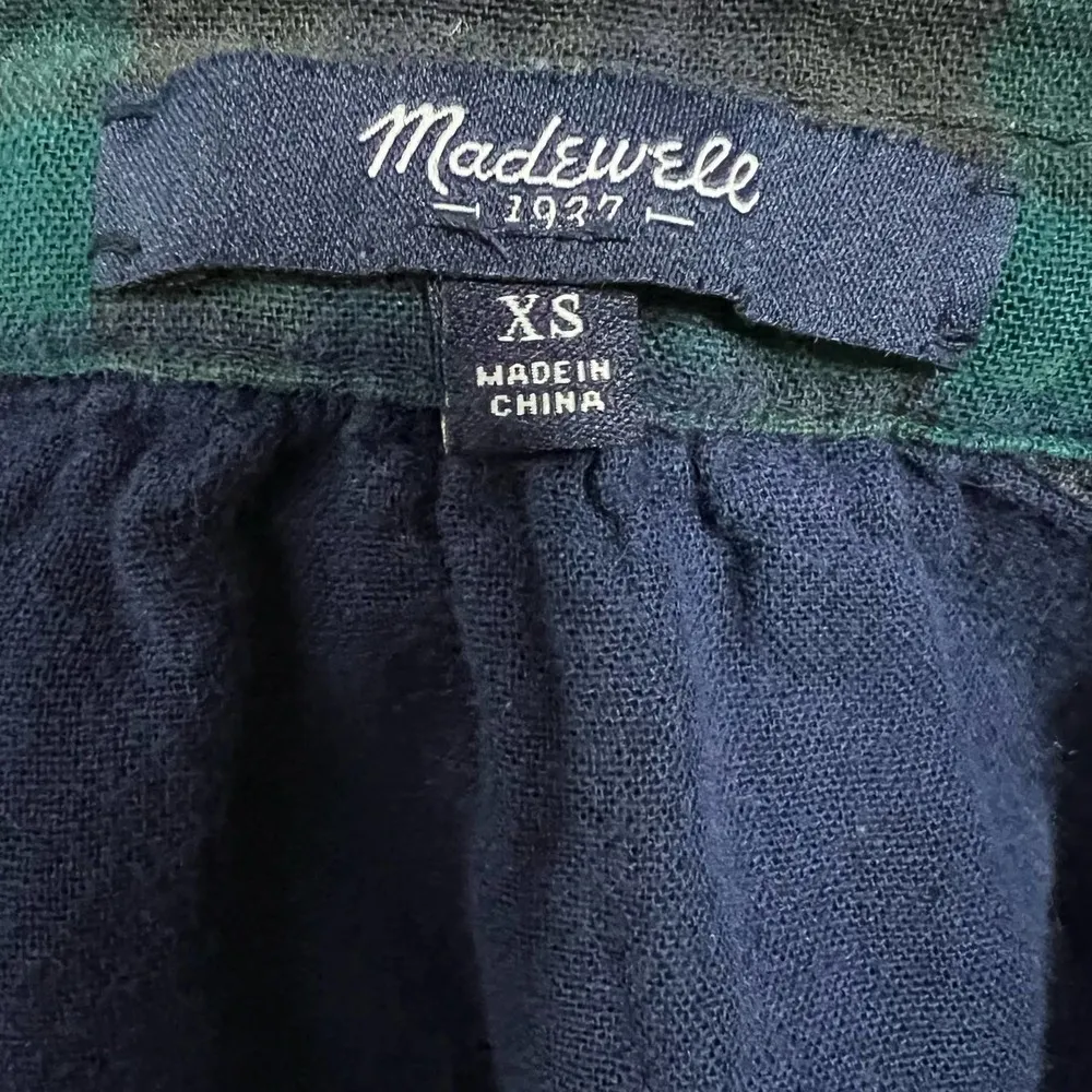 Madewell Latitude Shirtdress XS Women’s Alma Plaid Green E4994 - Image 4