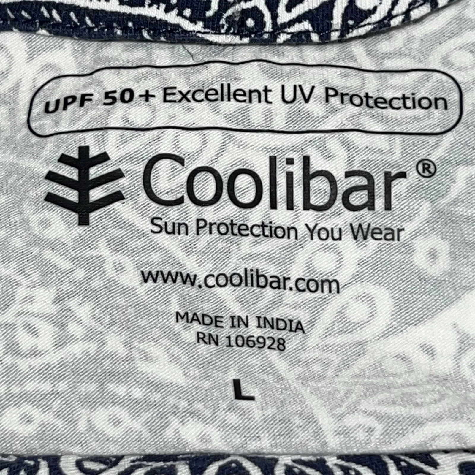 coolibar Tunic Dress 3/4 Sleeve Navy Blue Artisan Paisley Oceanside UPF 50+ Lg - Image 7