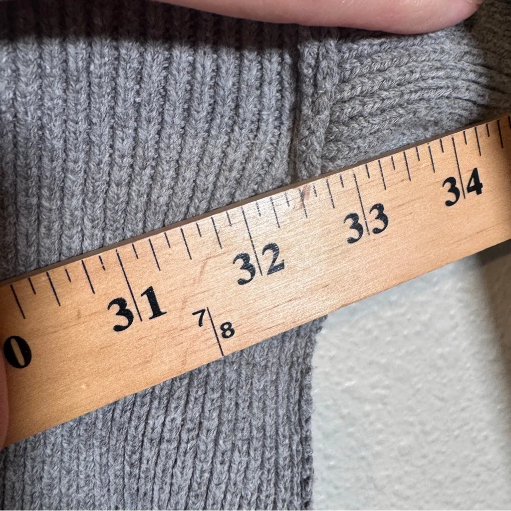 Free People Grey Chunky Knit Oversized Sweater Womens S Fall Pullover Boho - Image 3