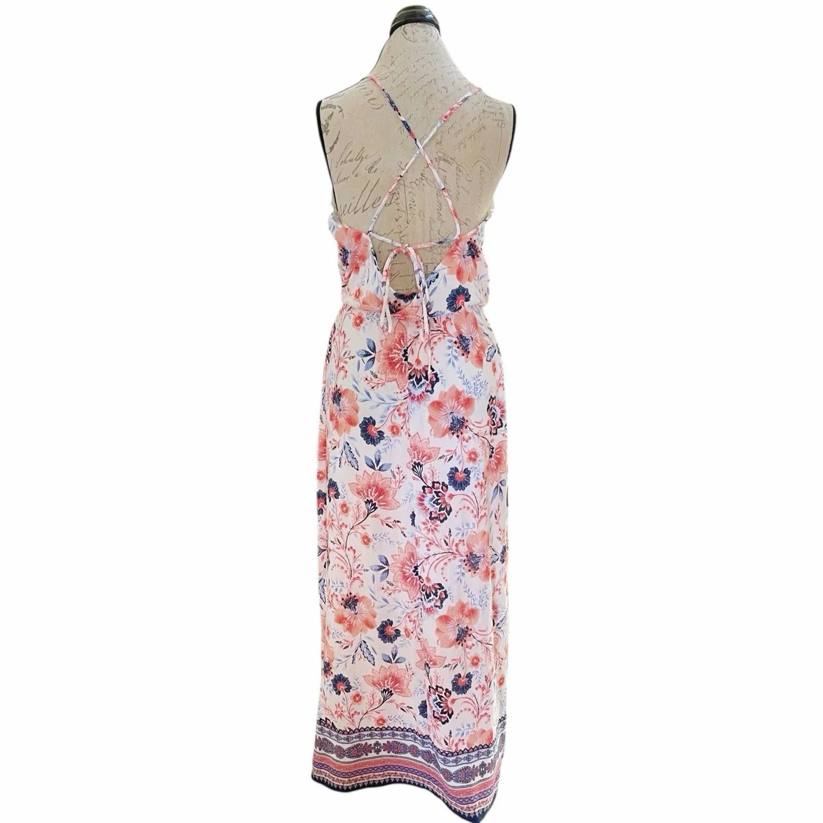 Midnight Doll Maxi Dress Sz 7 Floral Garden Bohemian Soft Boho Chic Resort - Image 4