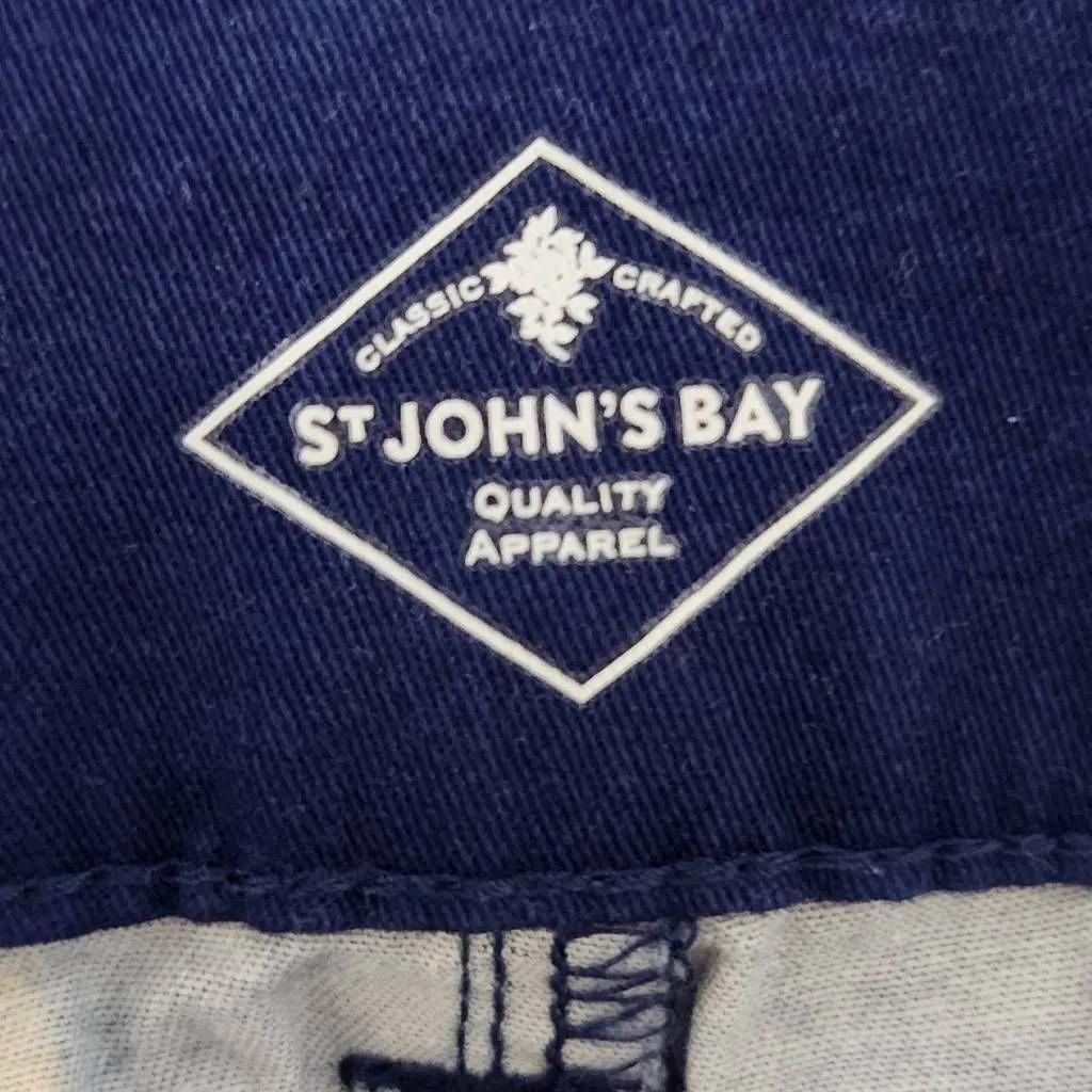 St. John's Bay Navy Pineapple Chino Shorts NWT Size 18 Navy Shorts Tie Waist - Image 7