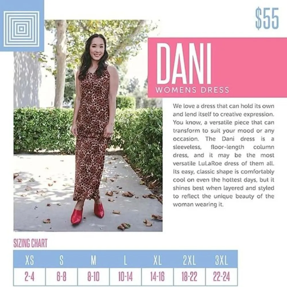 Lularoe Dani Summer Floral Sleeveless Floor Length Dress Size Med EUC #4750 - Image 2