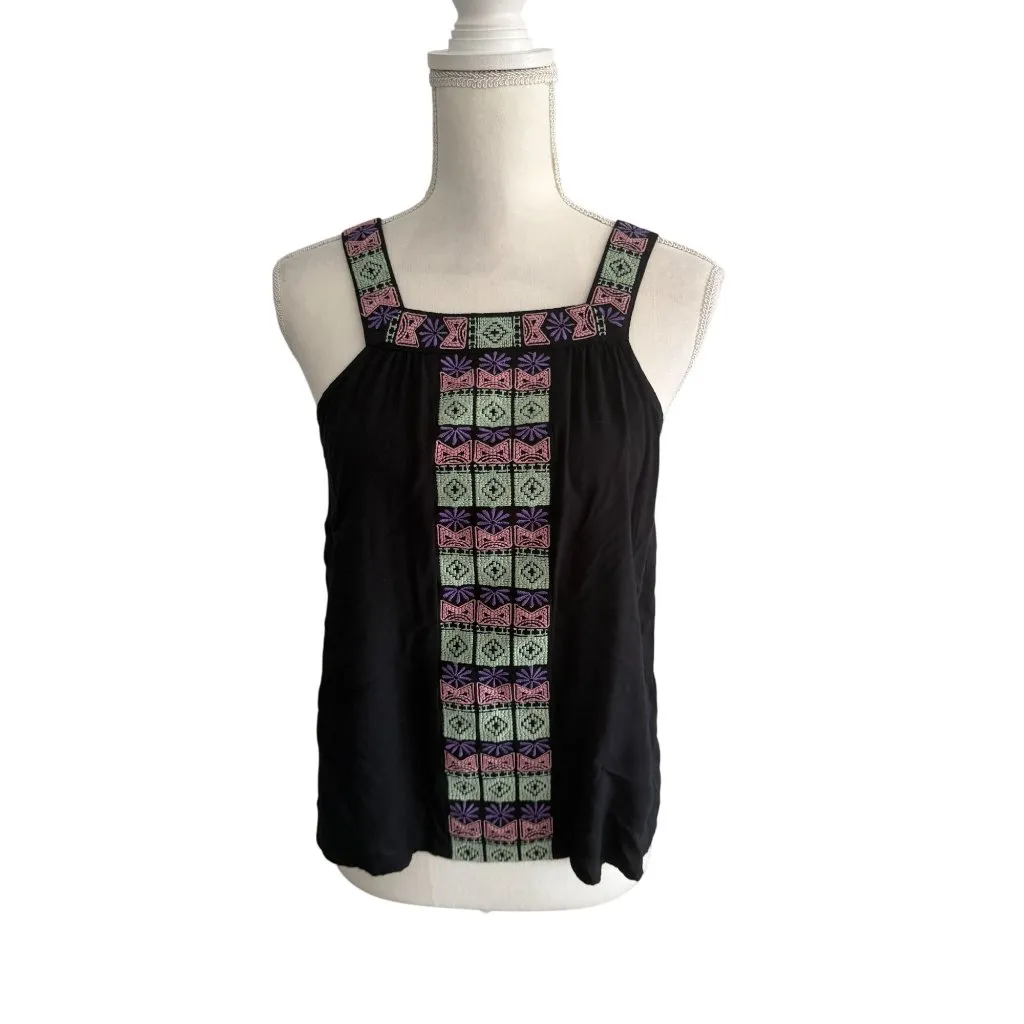 LOVESTITCH Patterned Black Tank Top Size Small - Image 4