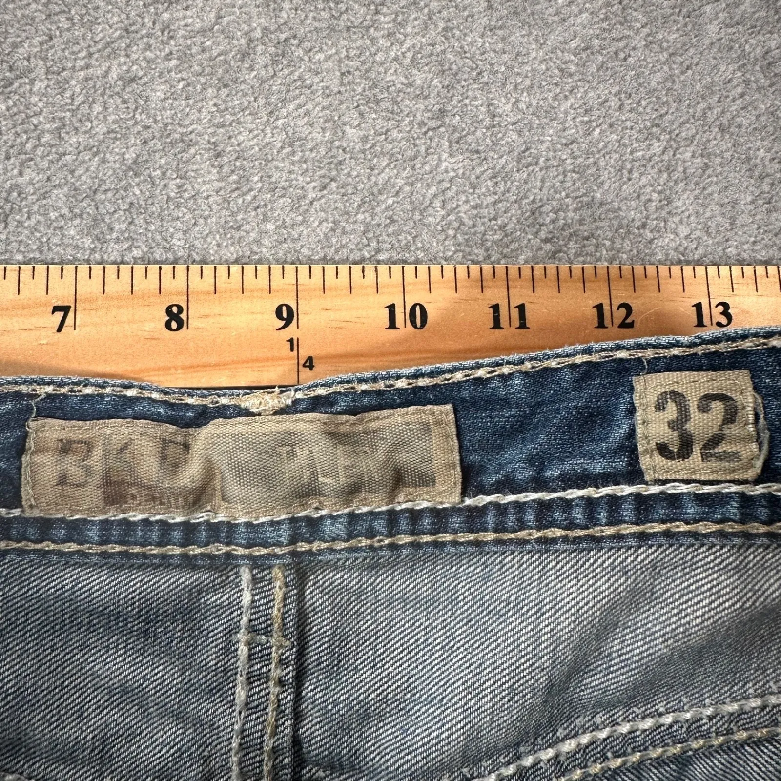 Buckle BKE Tyler Blue Denim Skirt Women's 32 Distress Y2K Pockets Jean 2000s - Image 7