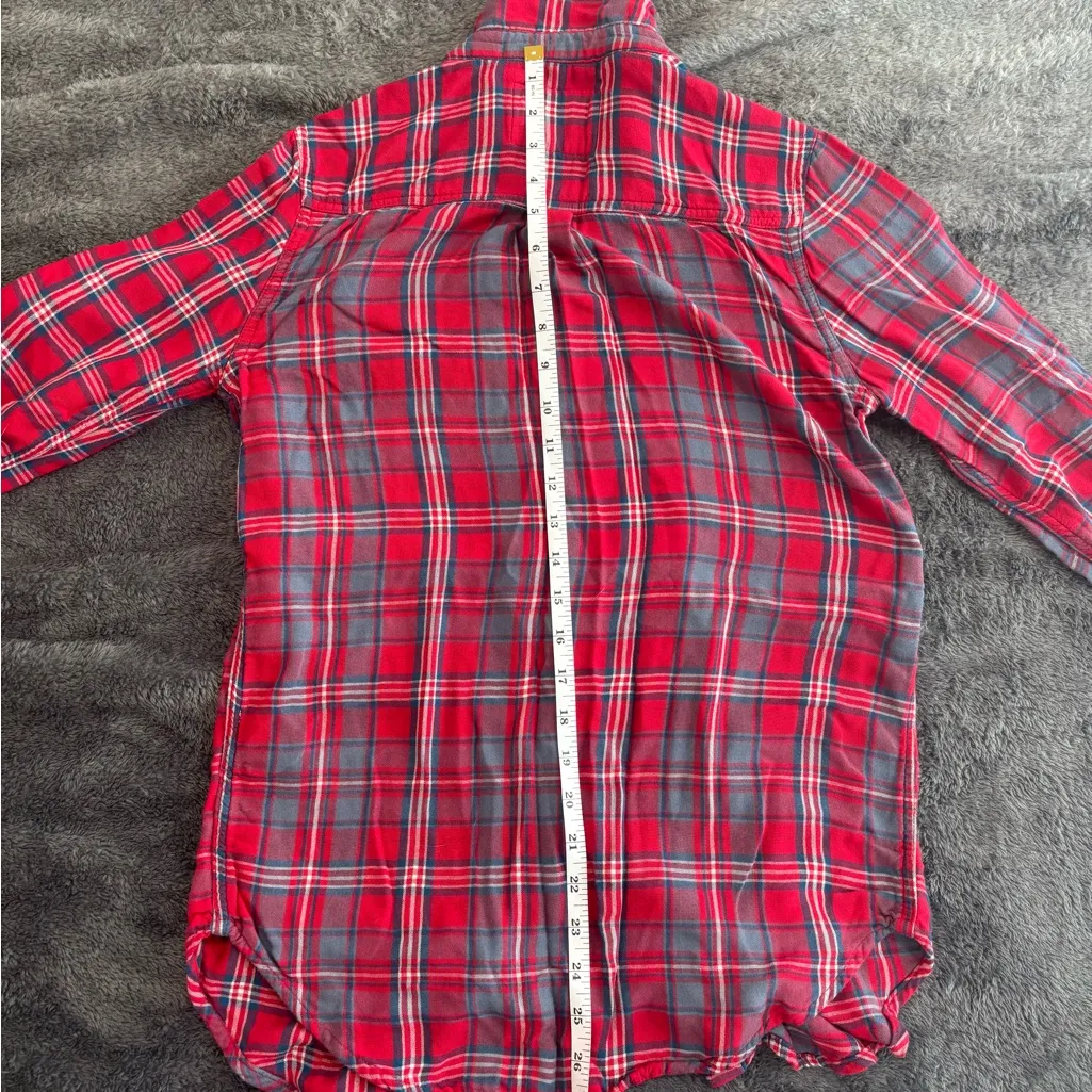 Abercrombie & Fitch‎ Red and Gray Plaid Shirt - Image 7