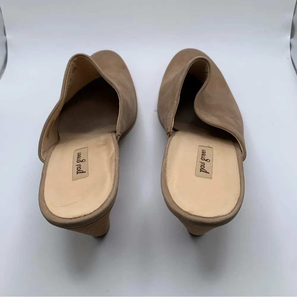 Paul Green Vonda Mule Shoes Women's 8 UK / 10.5 US Tan Nubuck Leather Clog 2165 - Image 8