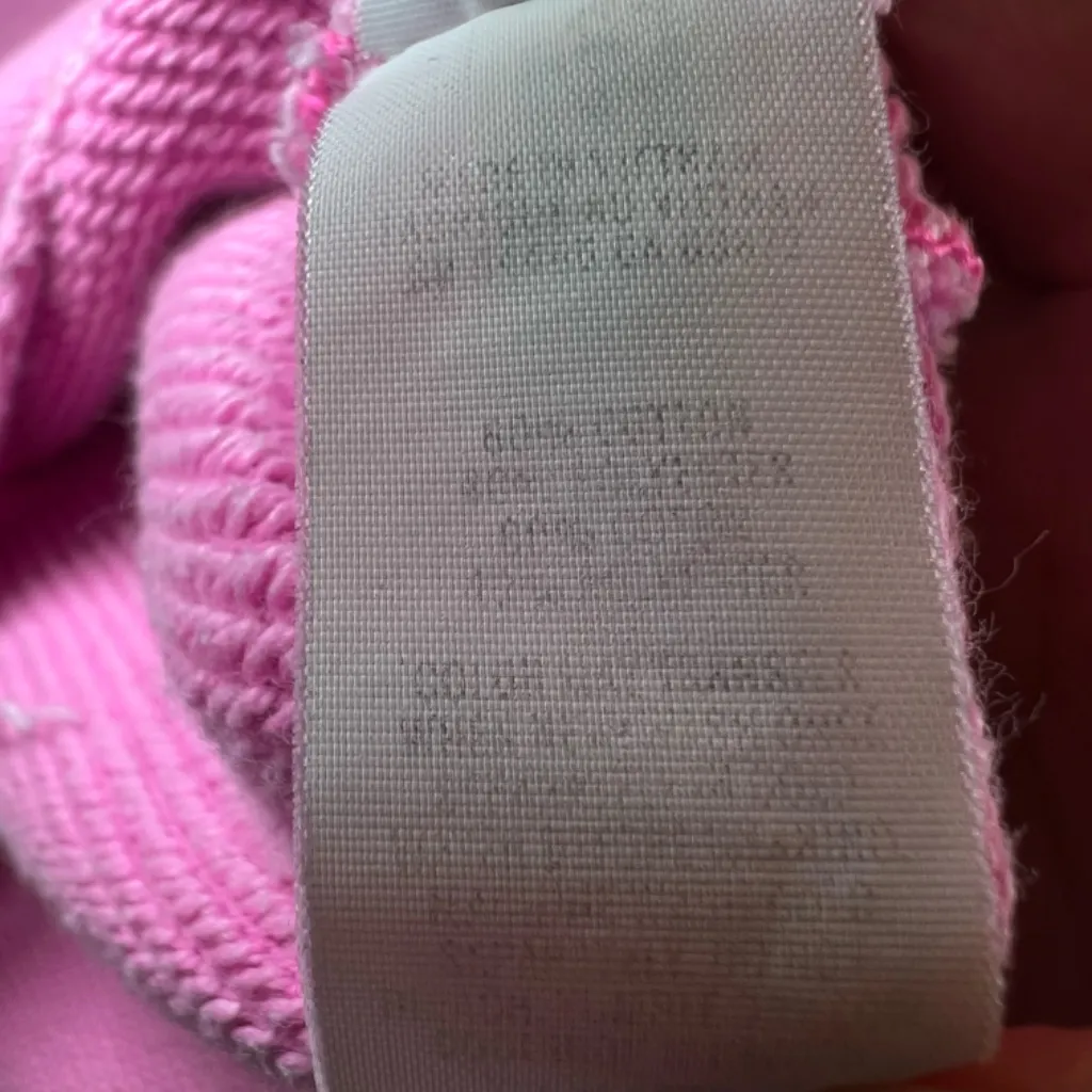 Aerie Beach Party Crop Crewneck Sweatshirt Pink Oversized Distressed FLAW  Small - Image 15