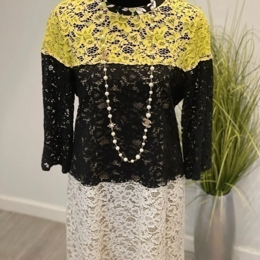 Max Mara Lace Dress Blue Size 8 - Image 12