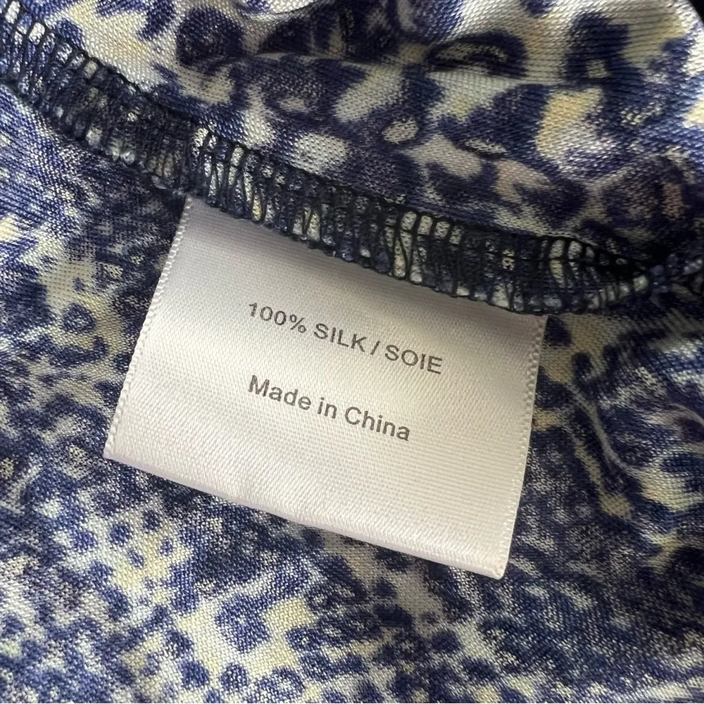 Tory Burch Carly Silk Dress in Blue Snake Print, Size S Retail $350 - Image 10