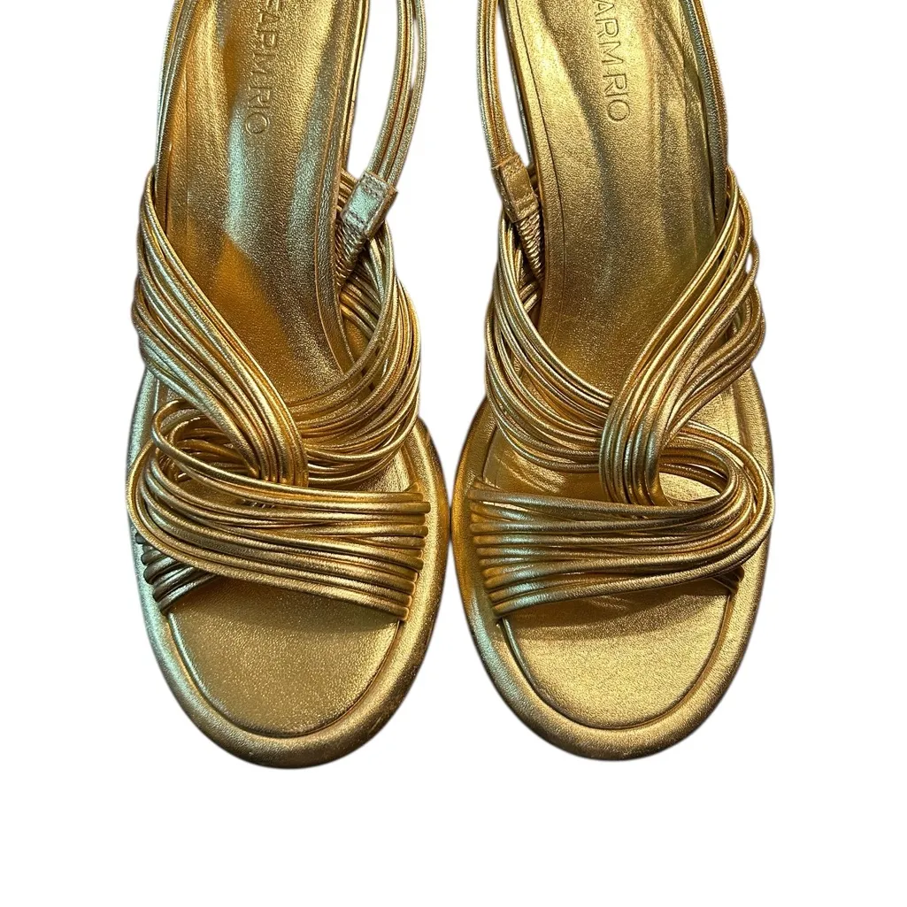 Farm Rio Gold-tone Strappy Sandals(Size 6) - Image 4