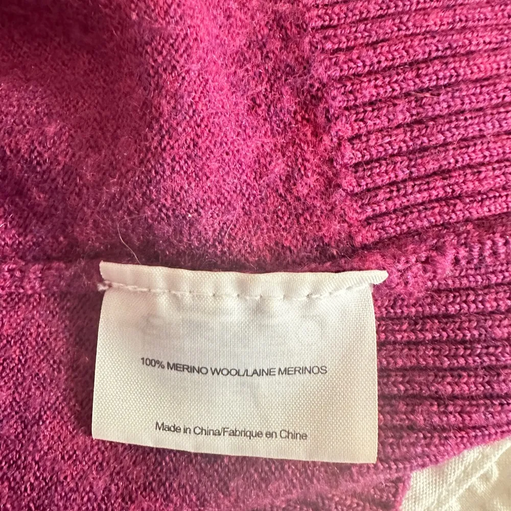 Tory Burch cardigan merino wool magenta sz XS - Image 5